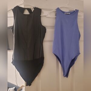 Zara Black and Blue Bodysuit Lot Of 2 Zara Is Nwt